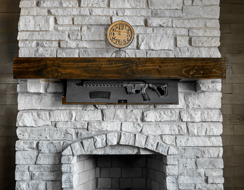 Tactical Traps chimney mantle with hidden storage